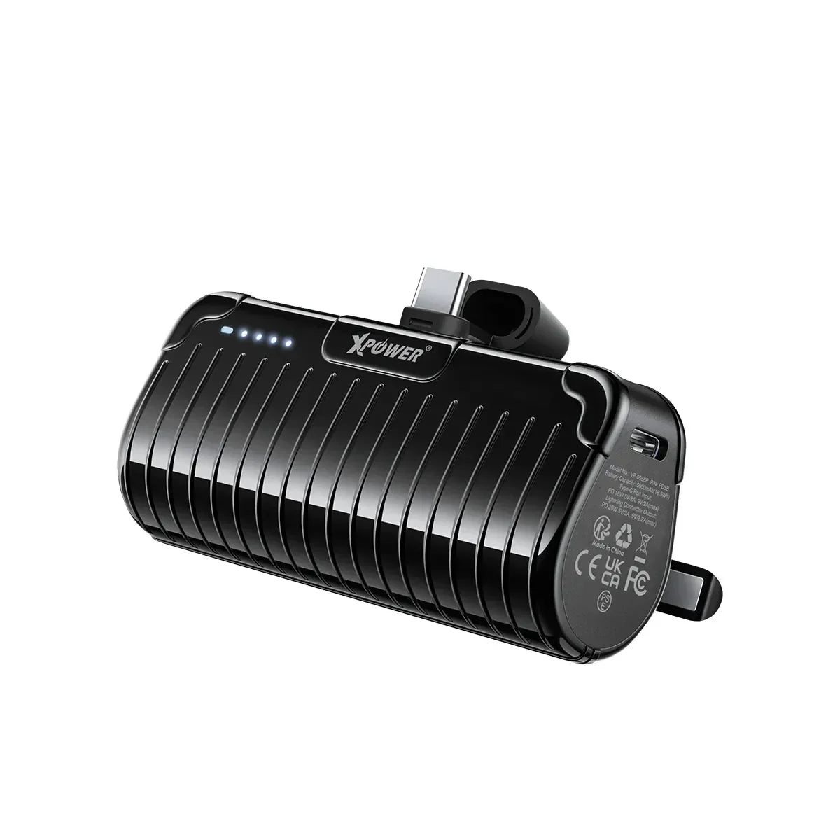 XPower PD5A 2 In 1 5000mAh Mini Type-C 20W Power Bank with Foldable Stand-Black - Tashqila XPower PD5A 2 In 1 5000mAh Mini Type-C 20W Power Bank with Foldable Stand-Black - Tashqila